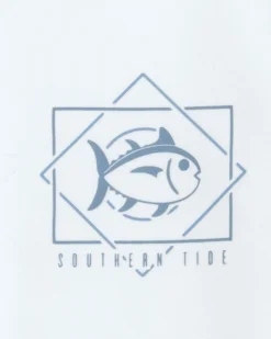 Online Southern Tide Kids Geometric Striped Short Sleeve Performance T-Shirt Classic White