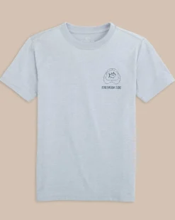 Store Southern Tide Kids Heather Shark Plank Short Sleeve T-Shirt Heather Platinum Grey