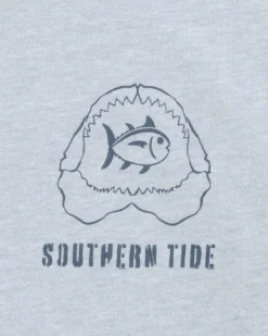 Store Southern Tide Kids Heather Shark Plank Short Sleeve T-Shirt Heather Platinum Grey