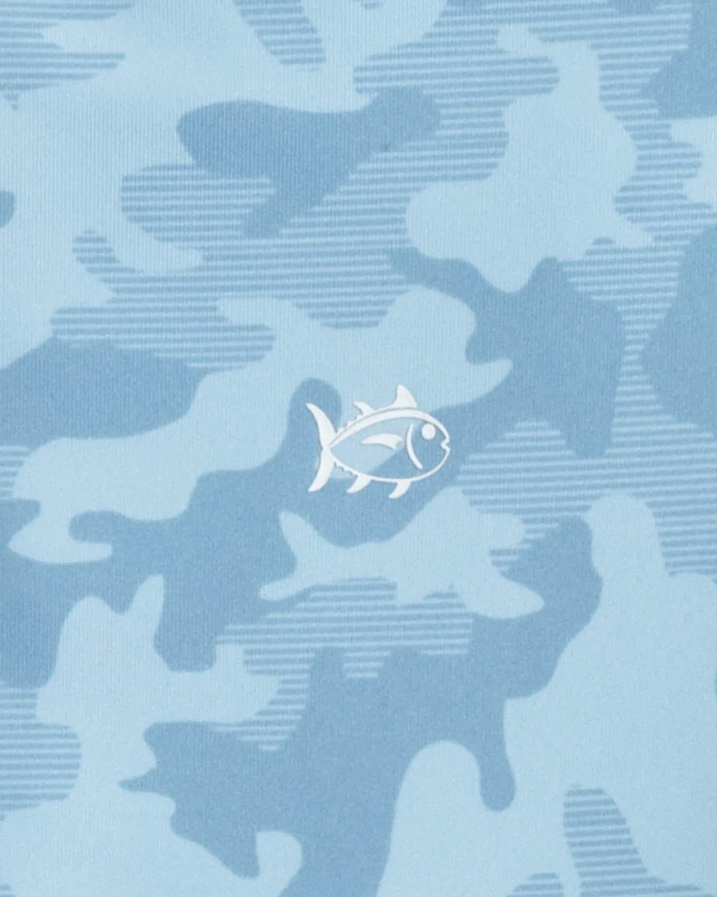Best Sale Southern Tide Kids Island Camo Long Sleeve Performance T-Shirt Clearwater Blue