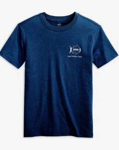 Best Sale Southern Tide Kids Sketched Football Heather T-Shirt