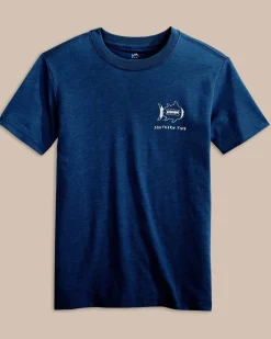Best Sale Southern Tide Kids Sketched Football Heather T-Shirt