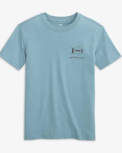 Best Sale Southern Tide Kids Sketched Football Heather T-Shirt