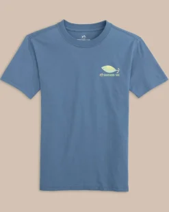 New Southern Tide Kids Skipjack Lure Fill Short Sleeve T-Shirt Coronet Blue