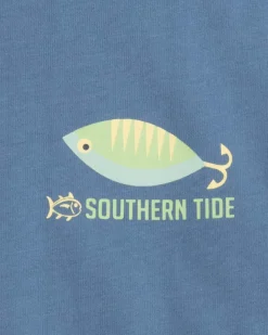 New Southern Tide Kids Skipjack Lure Fill Short Sleeve T-Shirt Coronet Blue