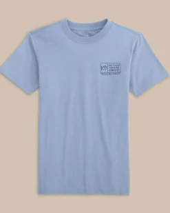 Outlet Southern Tide Kids Skipjack Trading Co Short Sleeve T-Shirt Eternal Blue