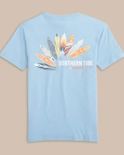 Clearance Southern Tide Kids Surf Style Short Sleeve T-Shirt Clearwater Blue
