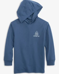 Outlet Southern Tide Kids Surfing Skipjack Hoodie T-Shirt Aged Denim
