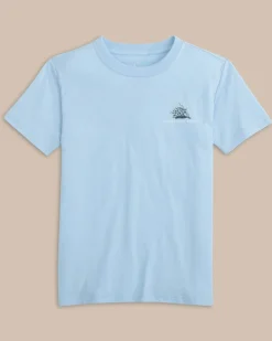 Cheap Southern Tide Kids Yachts Of Turtles Short Sleeve T-Shirt Clearwater Blue
