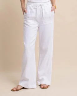 Shop Southern Tide Laken Wide Leg Pant Classic White