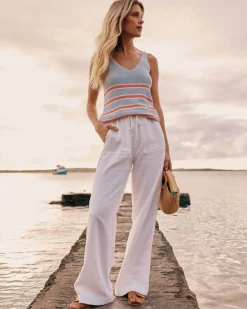 Flash Sale Southern Tide Laken Wide Leg Pant Classic White