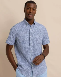 Cheap Southern Tide Leagally Frond Intercoastal Short Sleeve Sport Shirt