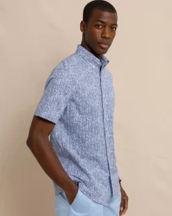 Cheap Southern Tide Leagally Frond Intercoastal Short Sleeve Sport Shirt
