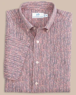 Cheap Southern Tide Leagally Frond Intercoastal Short Sleeve Sport Shirt