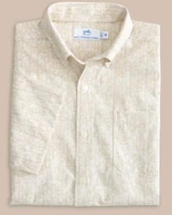 Cheap Southern Tide Leagally Frond Intercoastal Short Sleeve Sport Shirt
