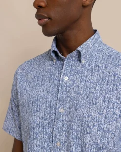 Cheap Southern Tide Leagally Frond Intercoastal Short Sleeve Sport Shirt