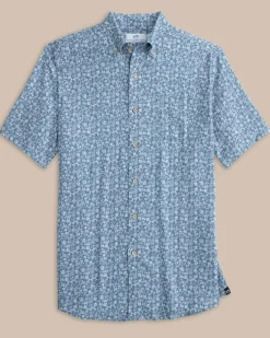 Best Sale Southern Tide Linen Rayon Ditzy Floral Short Sleeve Sport Shirt