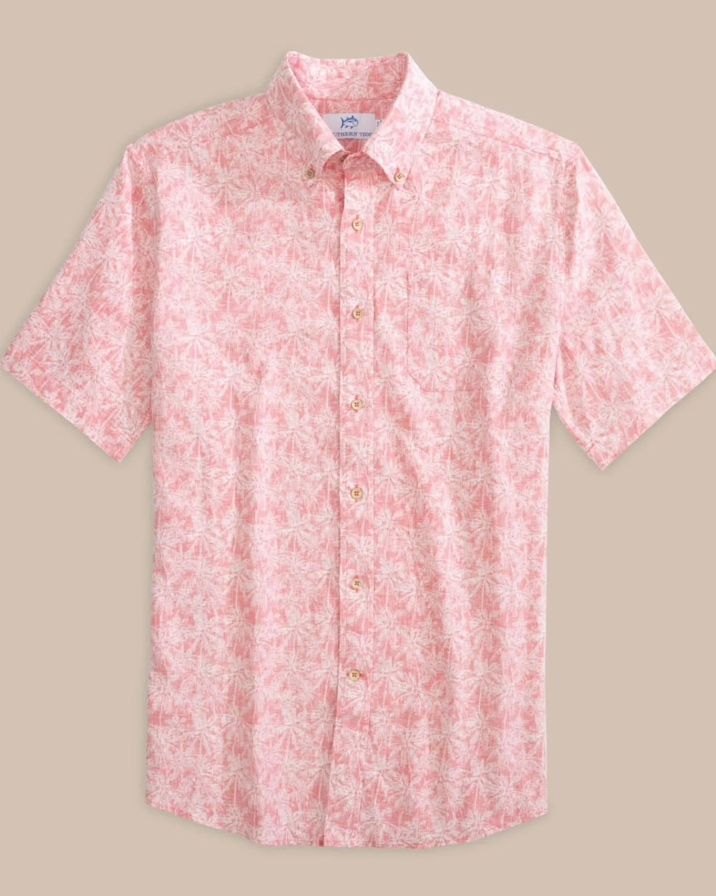 Cheap Southern Tide Linen Rayon Keep Palm And Carry On Print Sport Shirt