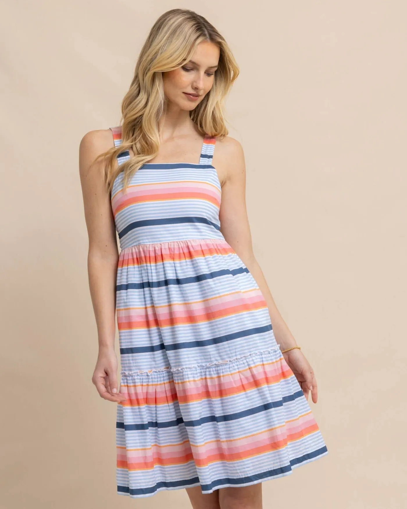 Best Sale Southern Tide Linsey Set Sail Stripe Dress Conch Shell