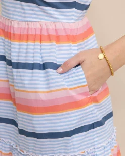 Best Sale Southern Tide Linsey Set Sail Stripe Dress Conch Shell
