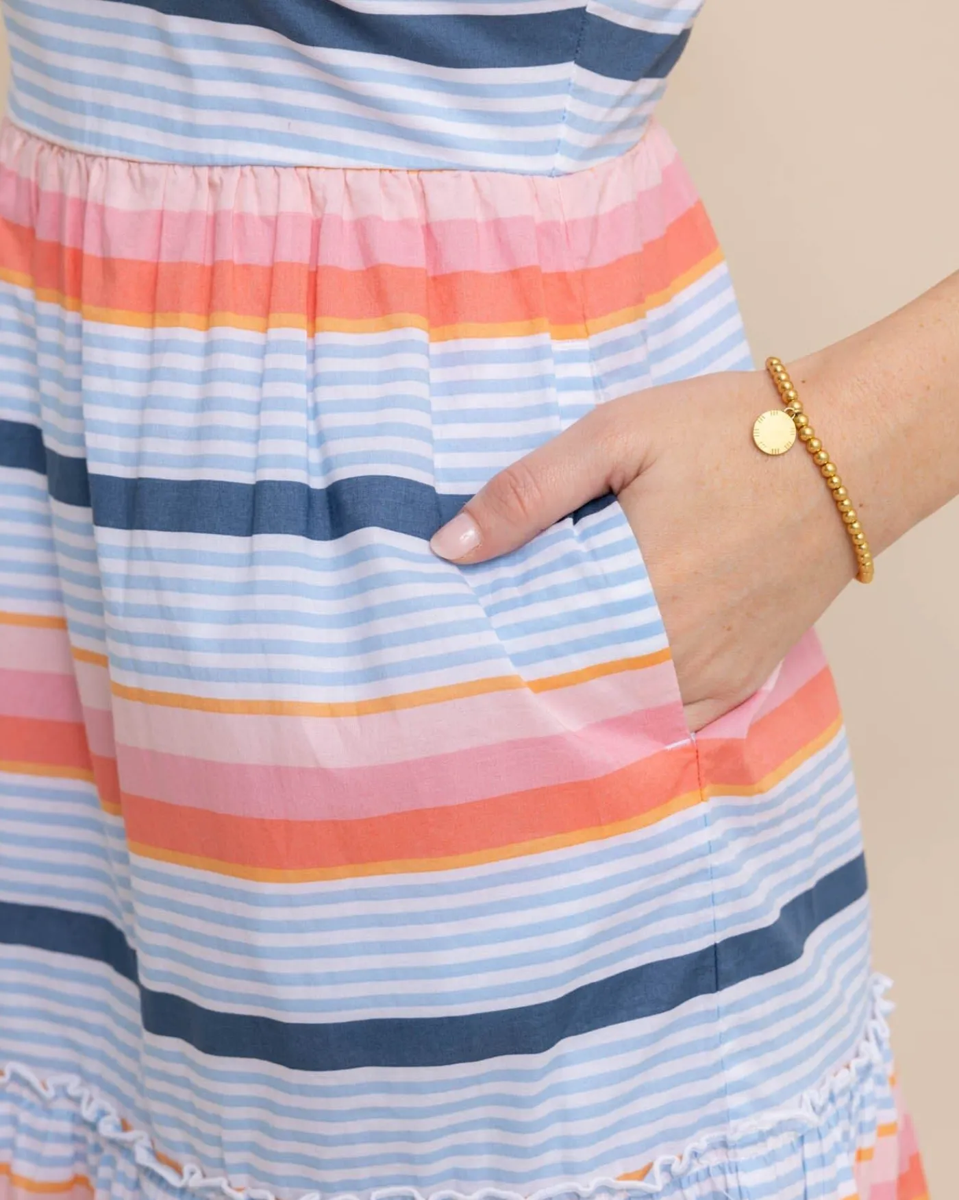 Best Sale Southern Tide Linsey Set Sail Stripe Dress Conch Shell
