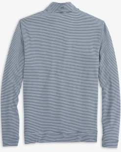Shop Southern Tide Lsu Tigers Cruiser Micro-Stripe Heather Quarter Zip