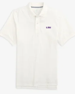 New Southern Tide Lsu Tigers Skipjack Polo Classic White