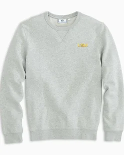 New Southern Tide Lsu Tigers Upper Deck Pullover Sweatshirt