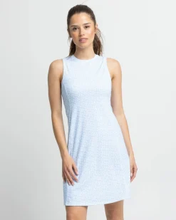 Discount Southern Tide Lyllee Printed Performance Dress Classic White