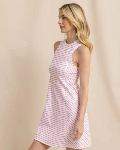 Sale Southern Tide Lyllee Striped Performance Dress Classic White
