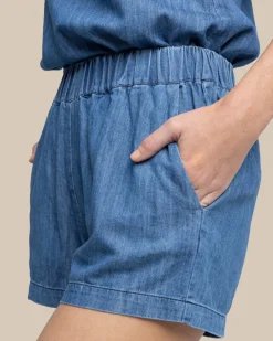 Cheap Southern Tide Mary Ellen Denim Short Medium Wash Indigo
