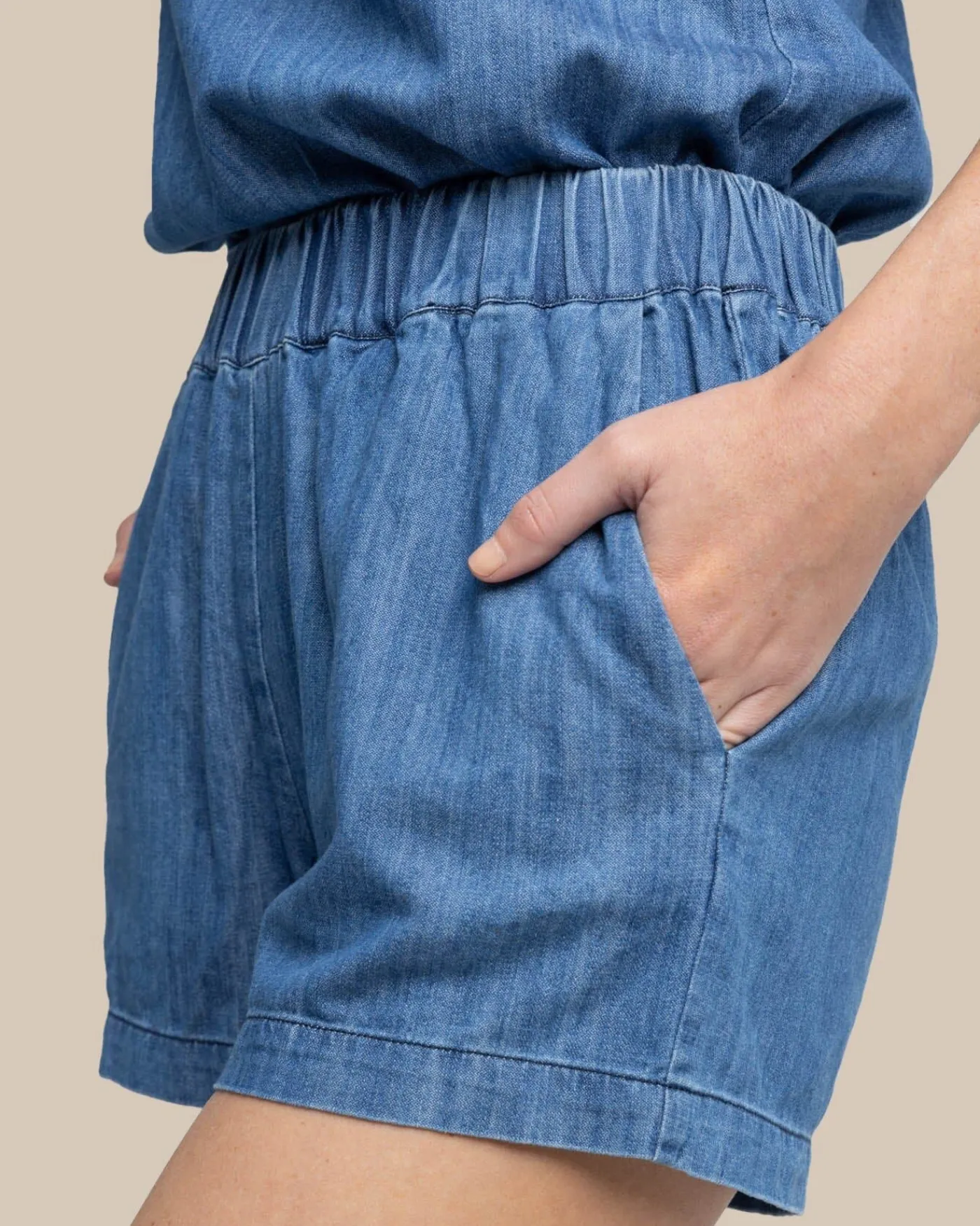Cheap Southern Tide Mary Ellen Denim Short Medium Wash Indigo
