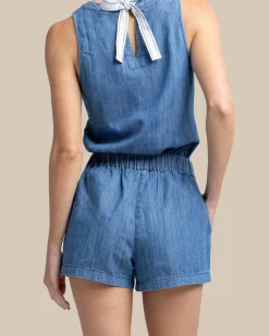 Cheap Southern Tide Mary Ellen Denim Short Medium Wash Indigo