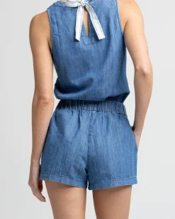 Best Sale Southern Tide Mary Ellen Denim Short Medium Wash Indigo