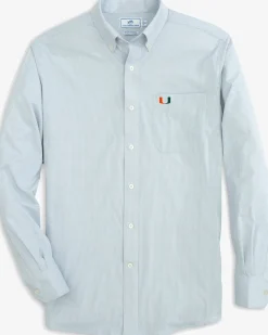Cheap Southern Tide Miami Hurricanes Gingham Button Down Shirt