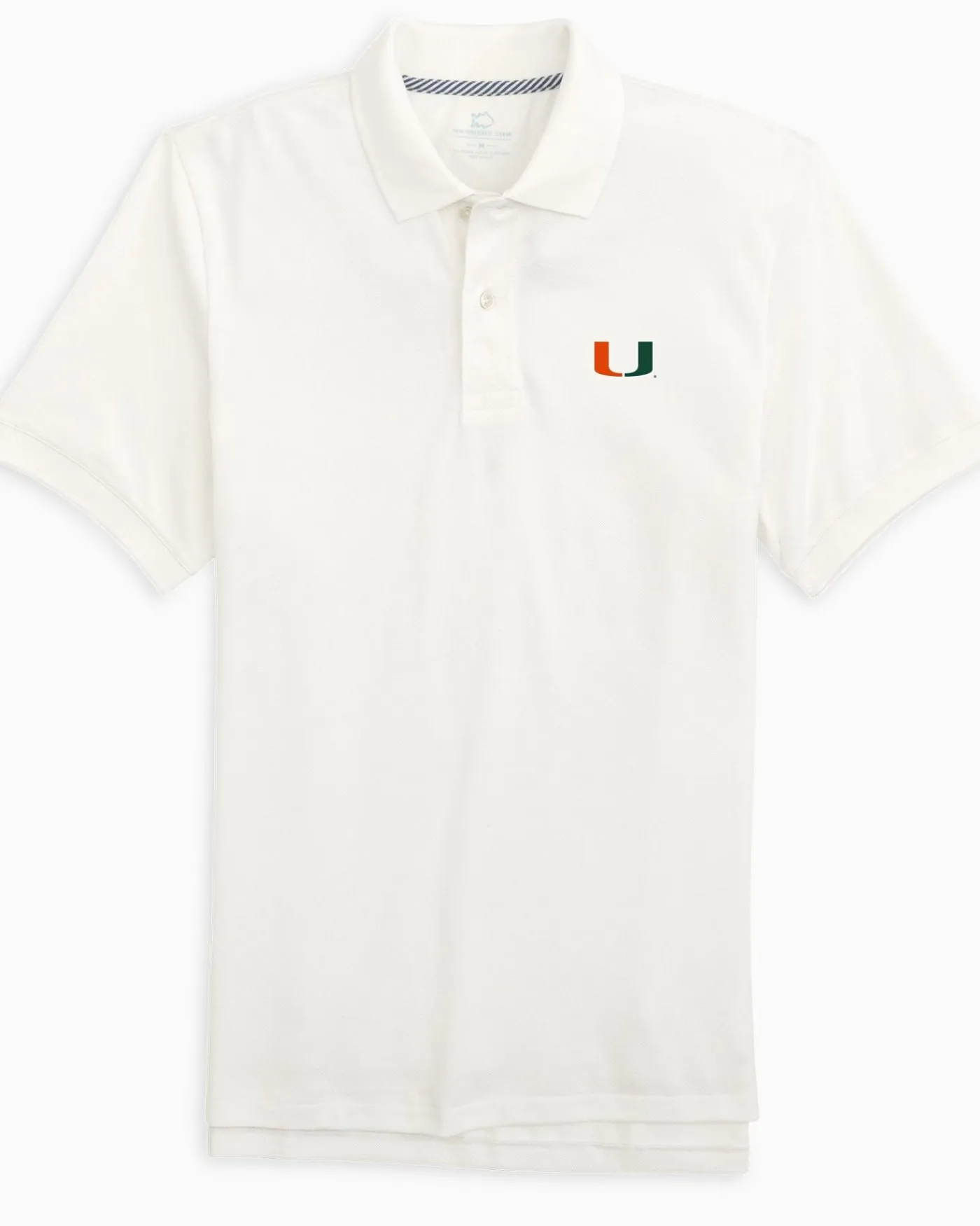 Store Southern Tide Miami Hurricanes Skipjack Polo Shirt Classic White