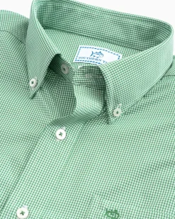 Cheap Southern Tide Micro Gingham Intercoastal Performance Sport Shirt True Navy