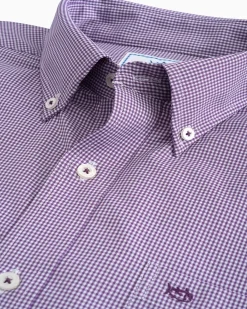Cheap Southern Tide Micro Gingham Intercoastal Performance Sport Shirt True Navy