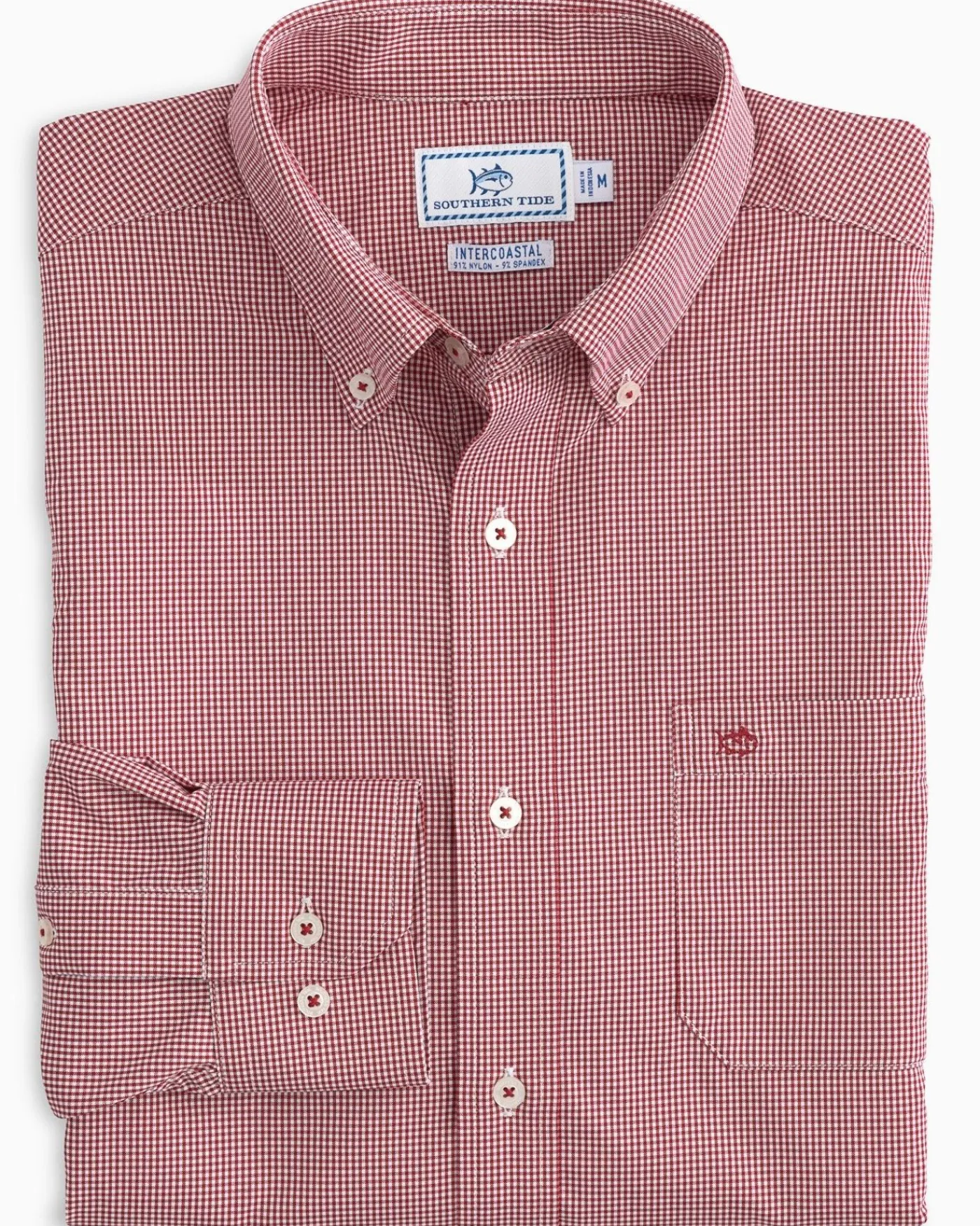 Cheap Southern Tide Micro Gingham Intercoastal Performance Sport Shirt True Navy