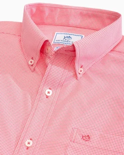 Cheap Southern Tide Micro Gingham Intercoastal Performance Sport Shirt True Navy