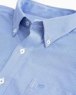 Cheap Southern Tide Micro Gingham Intercoastal Performance Sport Shirt True Navy
