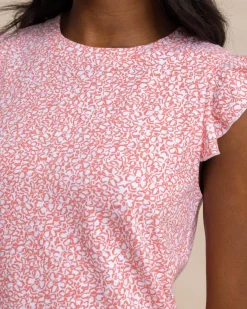 Cheap Southern Tide Mikala Floral Feeling Printed Sun Farer Dress Conch Shell