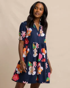 Store Southern Tide Mina Garden Splendor Tiered Dress Dress Blue