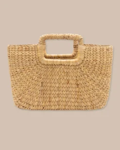 Fashion Southern Tide Mini Woven Rattan Tote Natural