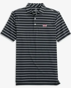 Discount Southern Tide Mississippi State Bulldogs Brrr°®-Eeze Desmond Stripe Polo Black