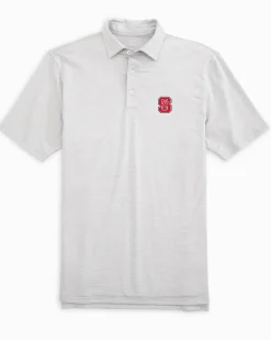 Outlet Southern Tide Nc State Driver Spacedye Polo Shirt Slate Grey
