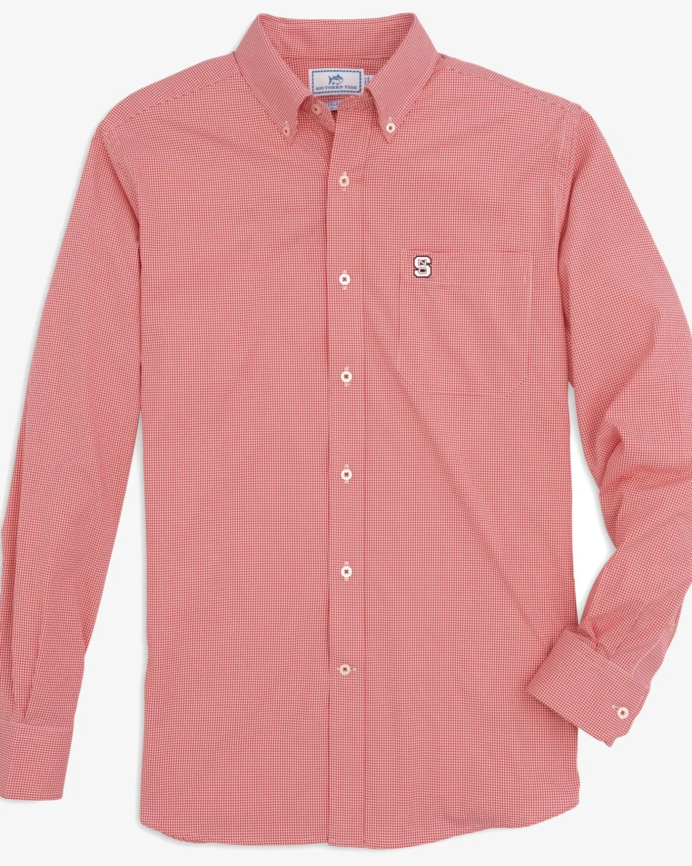 Clearance Southern Tide Nc State Gingham Button Down Shirt Varsity Red