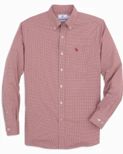 Cheap Southern Tide Oklahoma Sooners Gingham Button Down Shirt Crimson