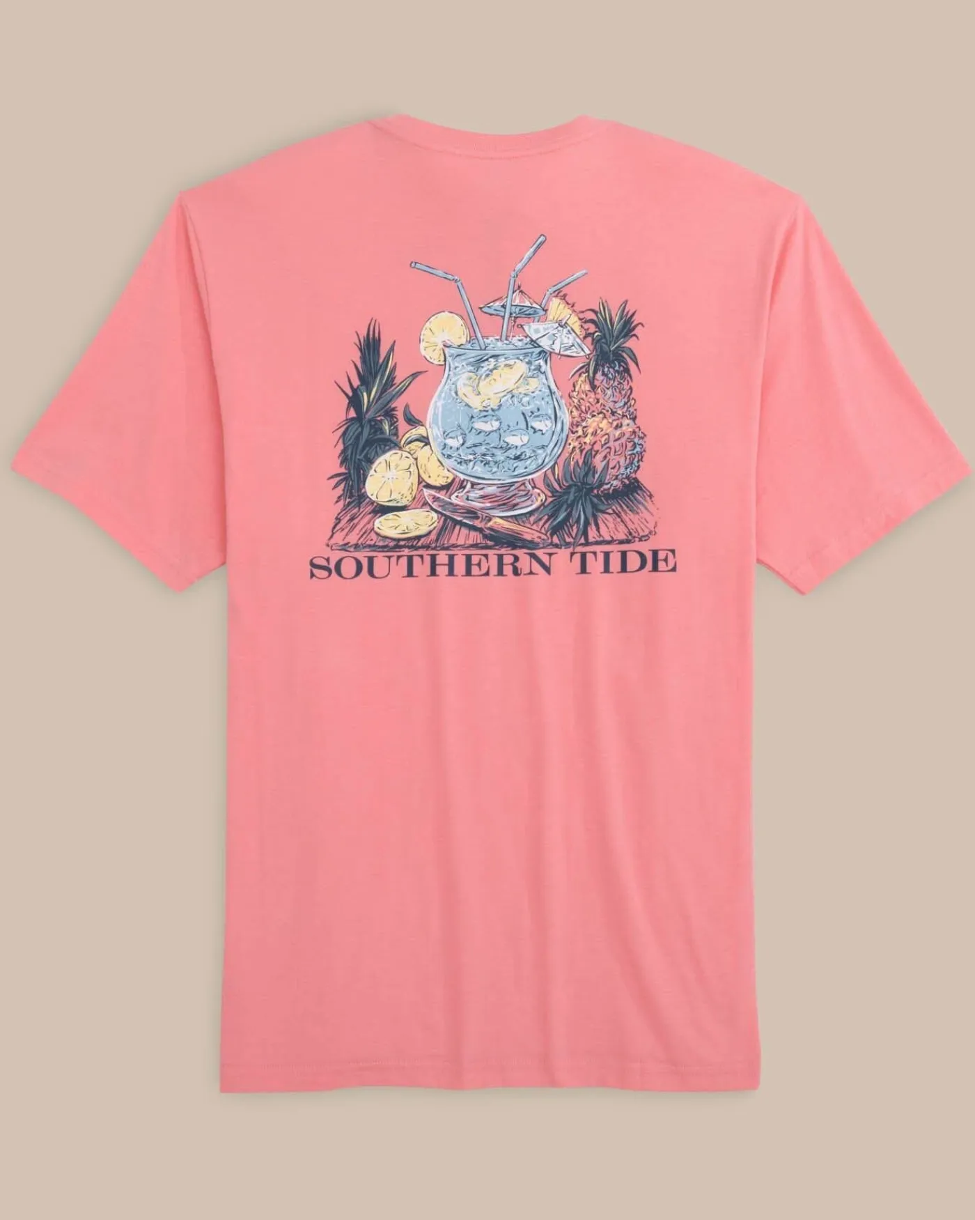 Store Southern Tide Pink Punch Short Sleeve T-Shirt Geranium Pink