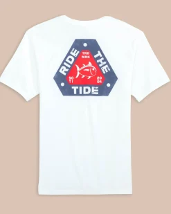 Best Southern Tide Ride The Tide Triangle Short Sleeve T-Shirt Classic White